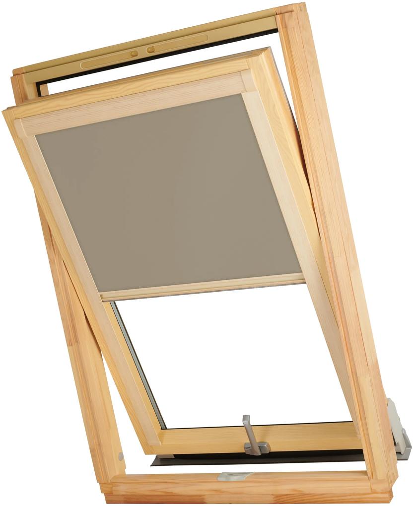 Dekodum Termoizolačná roleta na strešné okno typu FAKRO 66x98 Farba látky: Wenge Silver, Farba profilu: Borovica