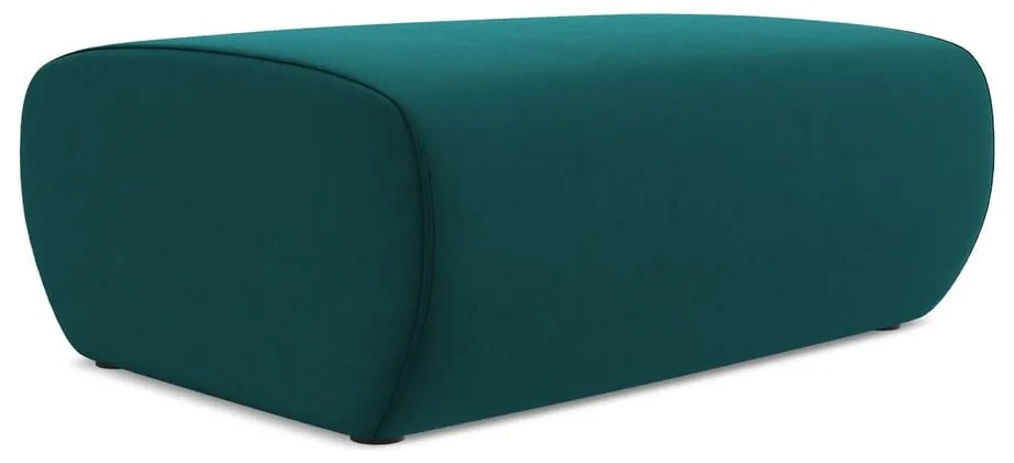 Tyrkysovomodrá zamatová podnožka Kapua – Makamii