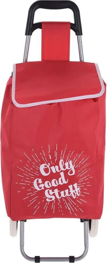 Koopman Nákupná taška na kolieskach Only Good Stuff, červená