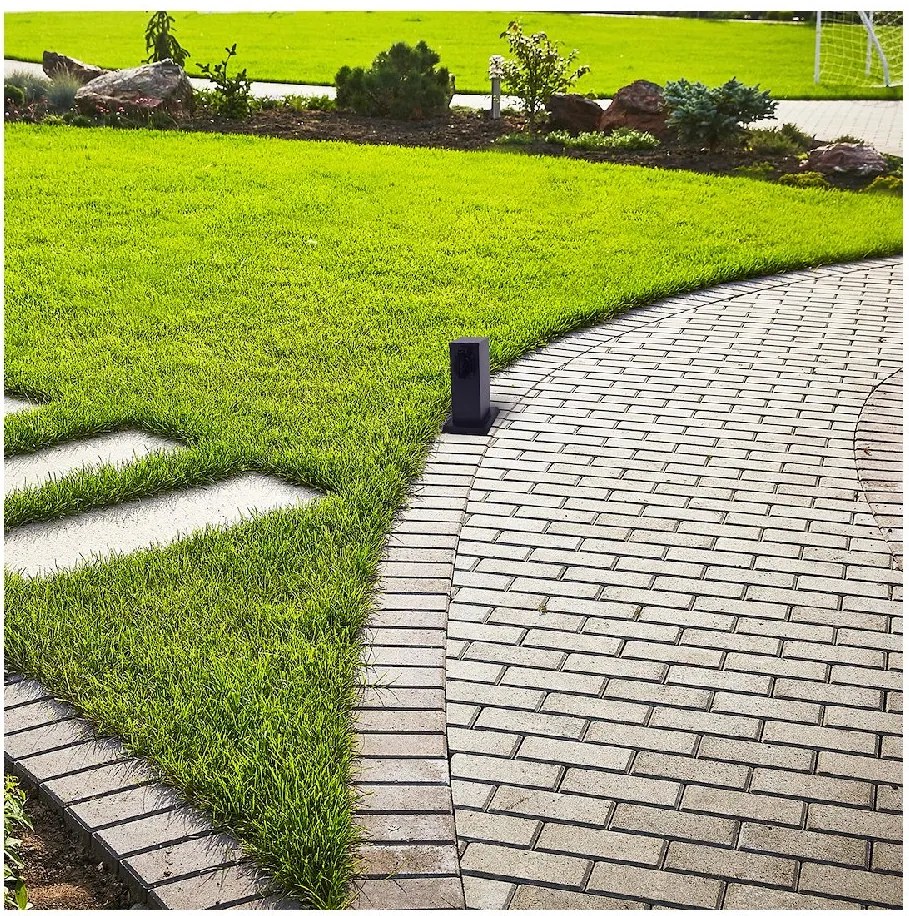 Elektrický záhradný stĺpik Electric, nerezová oceľ, 2 zásuvky, čierna, (20 cm)