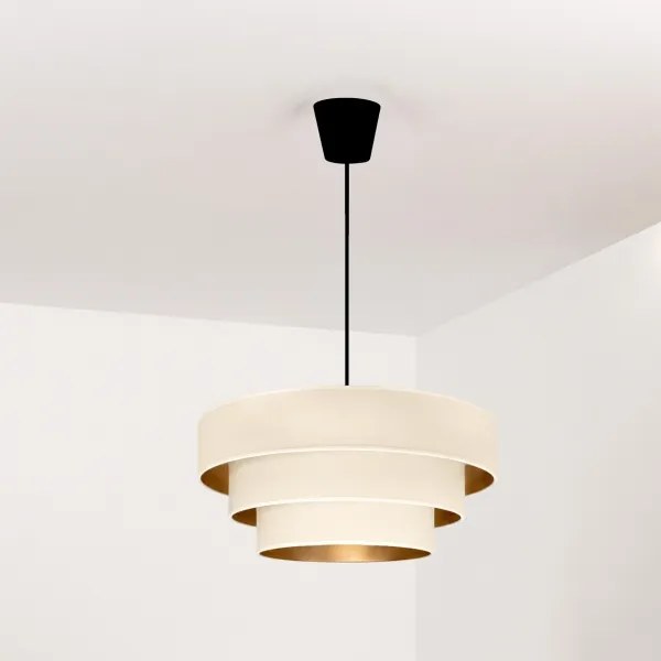 Brilagi - Luster na lanku LUNETA 1xE27/60W/230V priemer 40 cm krémová/zlatá