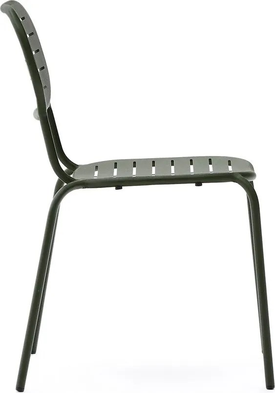 Tmavozelená kovová záhradná stolička Brai – Kave Home