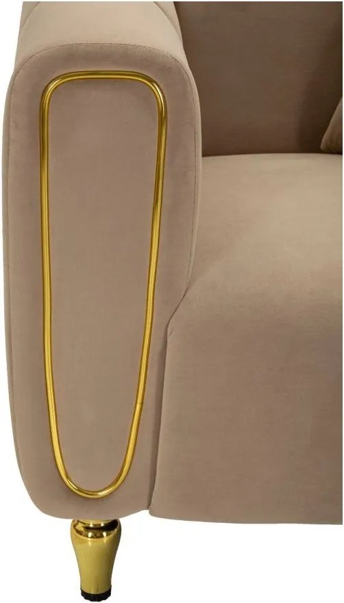 Taupe zamatové kreslo Alma – Mauro Ferretti