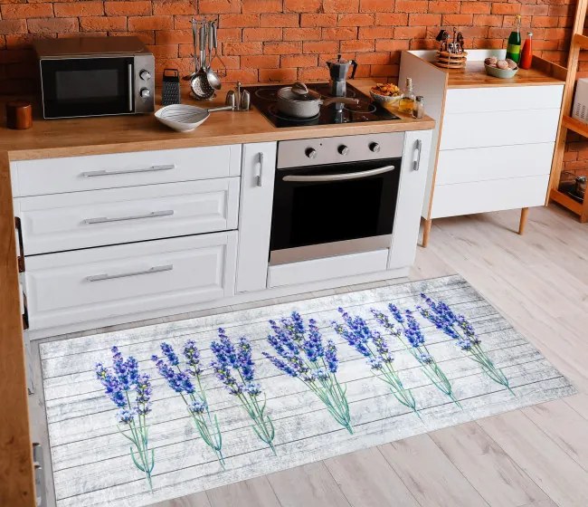 Protišmykový koberec / behúň ANDRE 2716 sivý / fialový