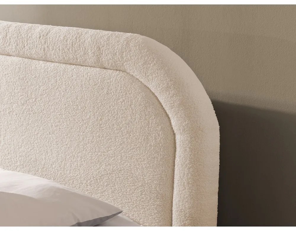 Béžová boxspring posteľ s úložným priestorom 140x200 cm Ornes – Ropez