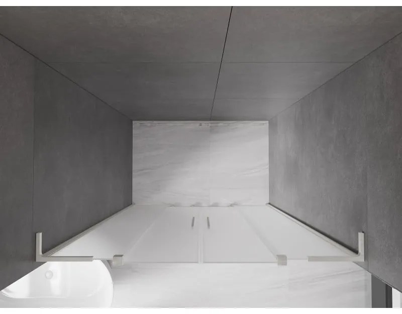 Mexen Velar L Duo, posuvné sprchové dvere do otvoru 150 cm, 8mm sklo námraza, brúsená oceľ, 871-150-003-32-97