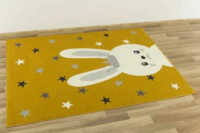 Detský koberec Kids 533927/89955 Zajačik, horčicový
