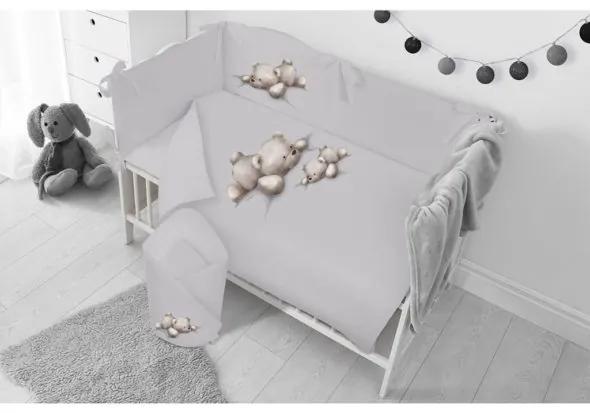 BELISIMA 6-dielne posteľné obliečky Belisima Lazy Bear 90/120 grey