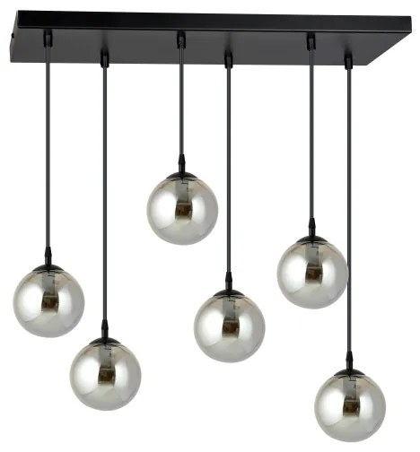Luster na lanku COSMO 6xE14/10W/230V čierna/šedá