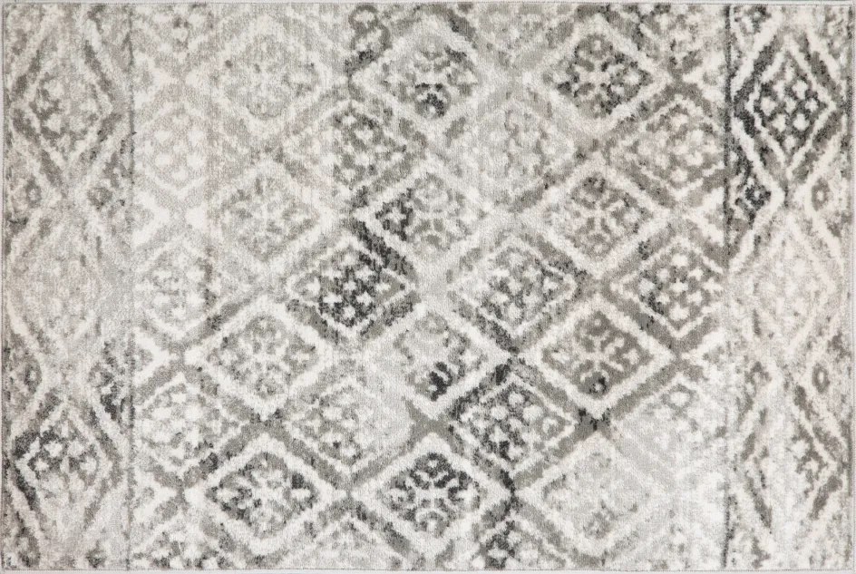 Koberec, čierna/biela/vzor, 200x285, ESTELA TYP 4