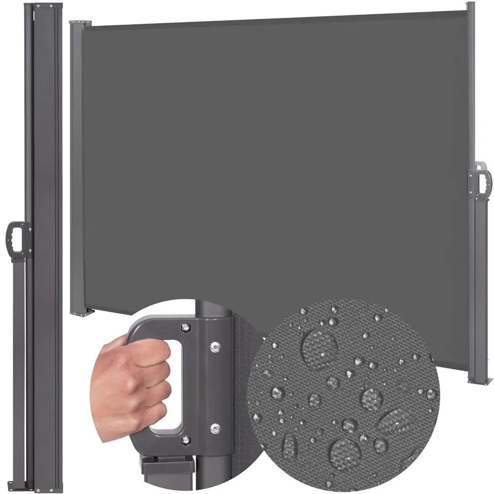 Bočná markíza 160 x 300 cm SPRINGOS AW0002 - tmavosivá