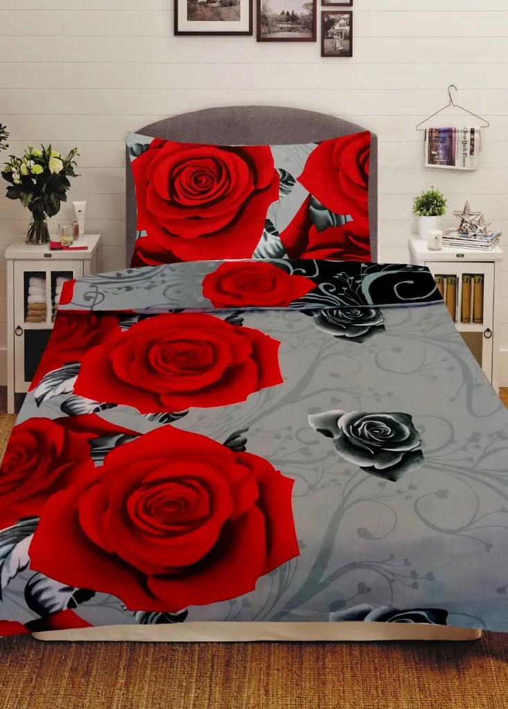 HOD Obliečky JARA červená Bavlna 70x90 140x200 cm