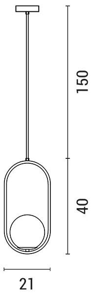 Luster na lanku ORBA 1xE27/15W/230V mosadz