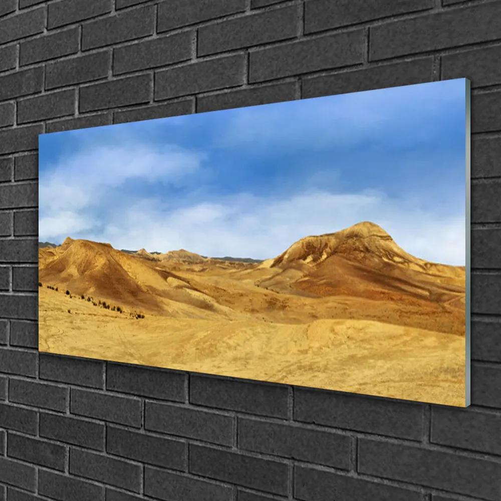 Skleneny obraz Púšť vrcholky krajina 140x70 cm