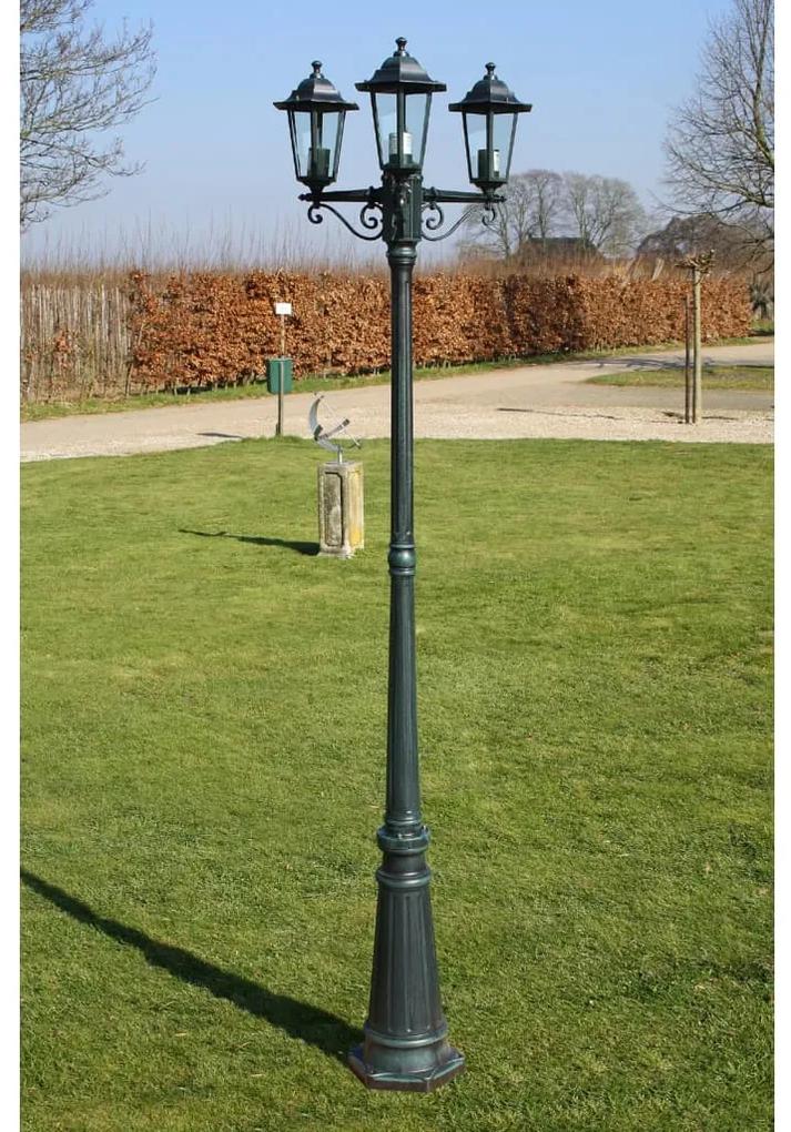 Záhradné trojramenné stĺpové svietidlo Preston, 215 cm