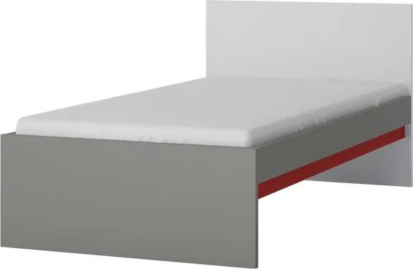 Sconto Posteľ LASER červená/sivá, 90x200 cm