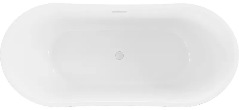 Mexen Montana, voľne stojaca vaňa 180 x 80 cm, biela-čierna, biely prepad, 52011808075-20