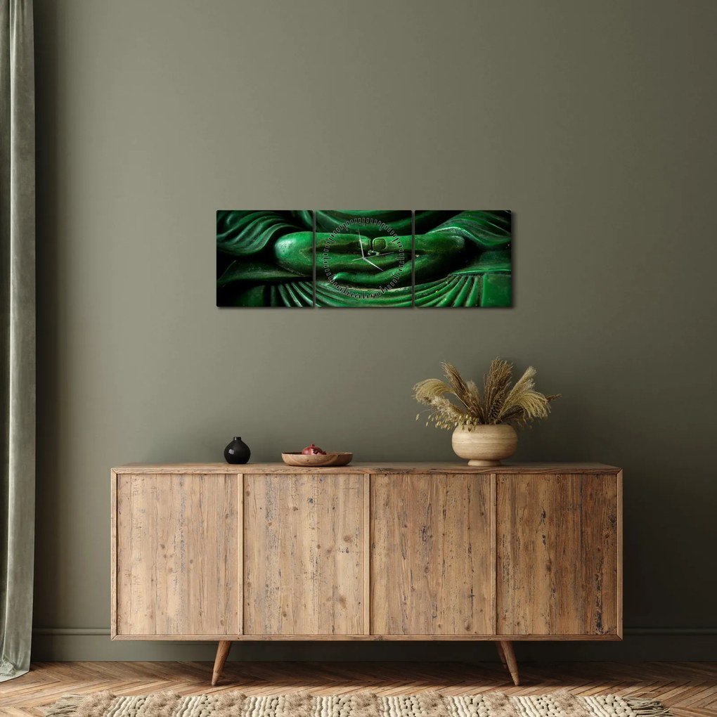 Obraz - Ruka Budhu (s hodinami) (90x30 cm)