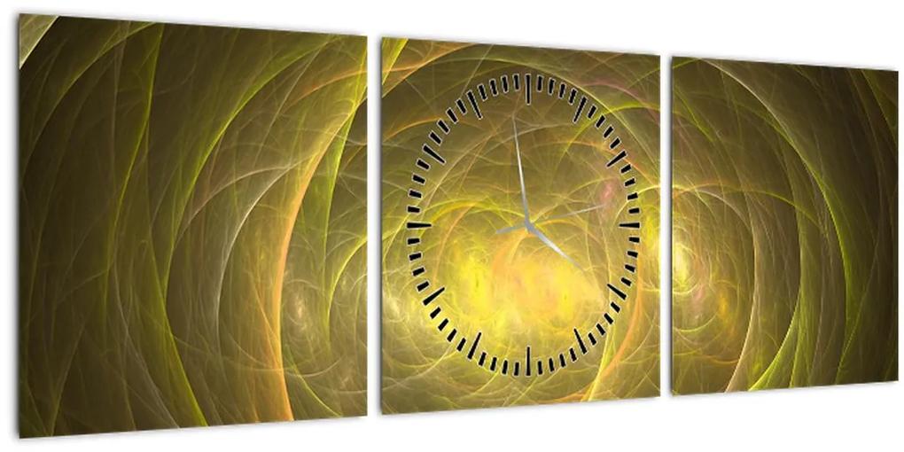 Moderný abstraktný obraz (s hodinami) (90x30 cm)