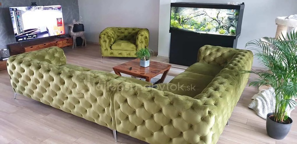 ROHOVÁ SEDAČKA CHESTERFIELD LARISSA PRAVÁ - ĽAVÁ 323 X 264 cm