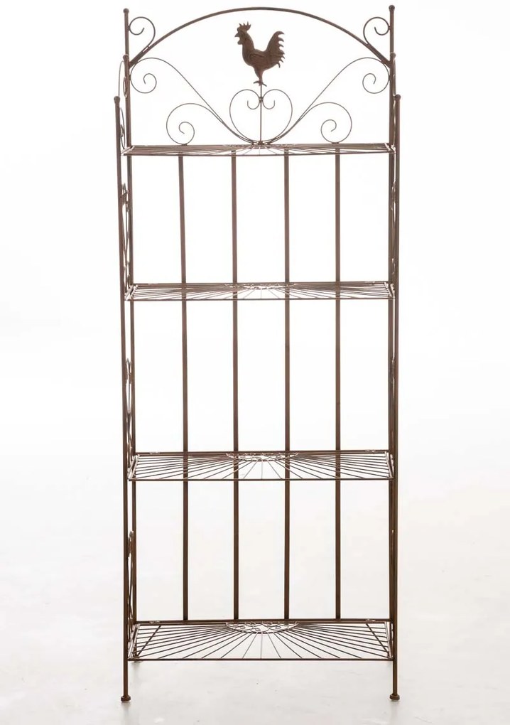 Kovová polica regál Maia - Hnedá antik