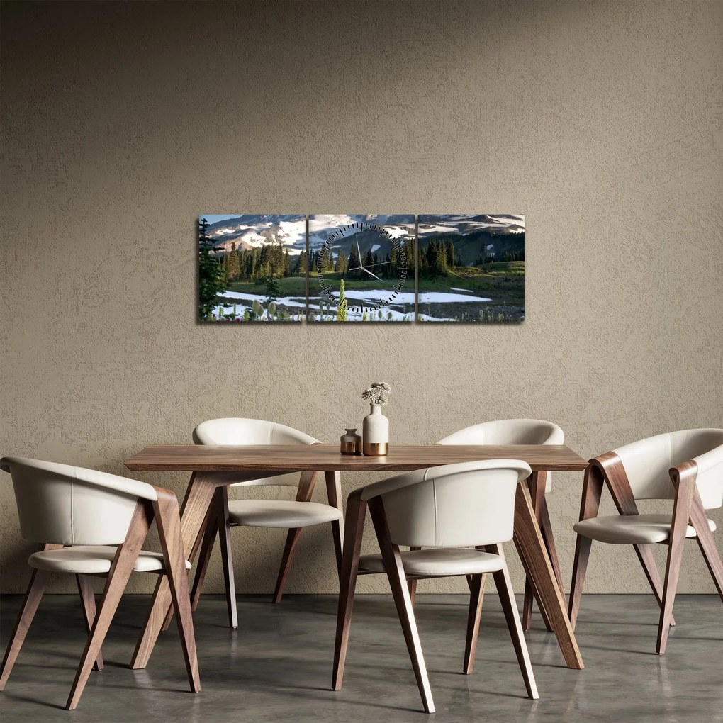 Obraz - Mount Rainier (s hodinami) (90x30 cm)