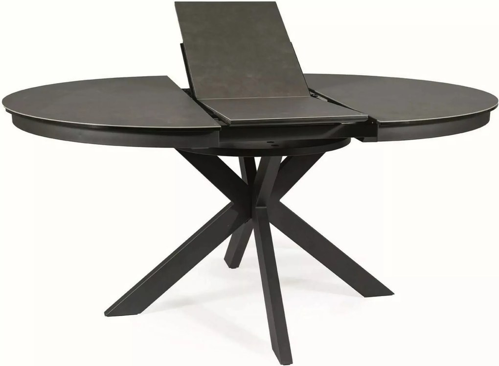 Jedálenský rozkladací stôl Porto 120/160 cm keramika sivý/čierny