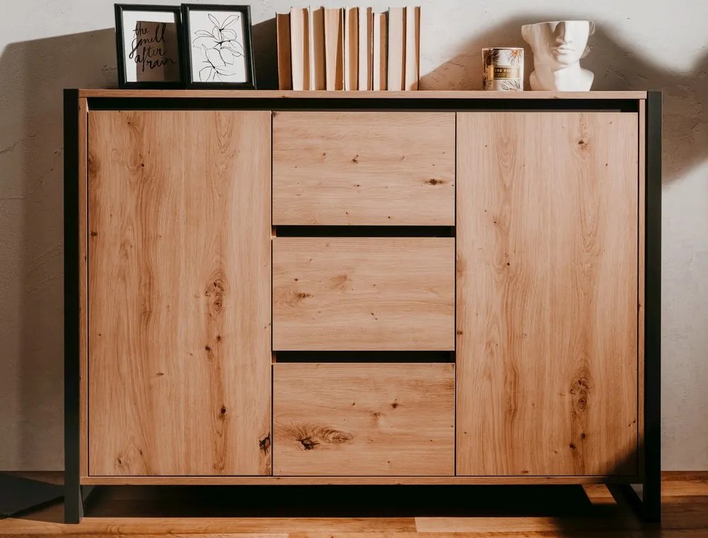 Komoda so zásuvkami Denver, dub artisan/antracit