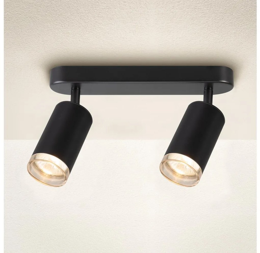 Brilagi - Kúpeľňové bodové svietidlo SELE 2xGU10/30W/230V IP44 čierna