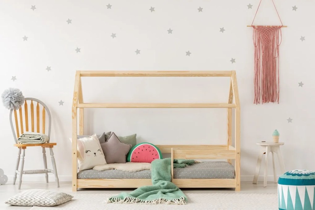 Deská posteľ Domček so zábradlím Clasic rozměr lůžka: 70 x 160 cm