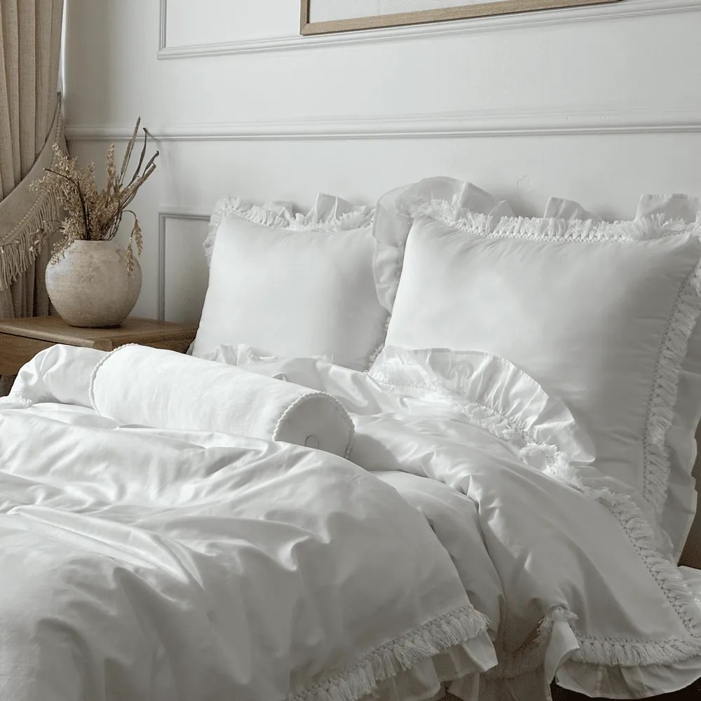 Boho obliečky pre dospelých biela 160x200cm