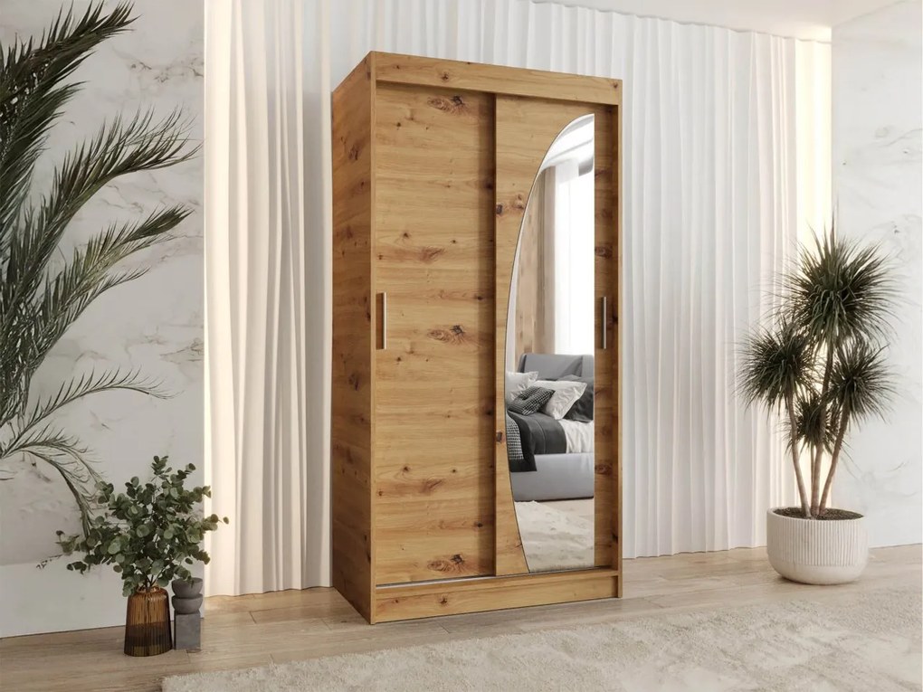 Moderná skriňa Grilion 100, zásuvka: nie, Farby: dub artisan
