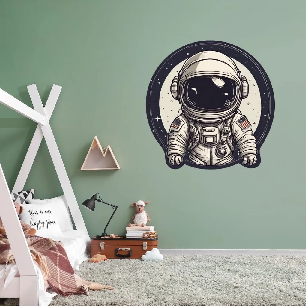 PIPPER. Kruhová samolepka na stenu "Astronaut" Veľkosť: 100 cm