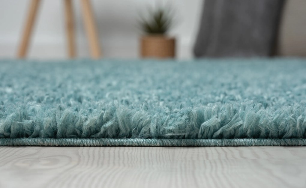 My Flair, Kusový koberec My Shaggy hellblau, 70x140, modrá, chodba / predsieň