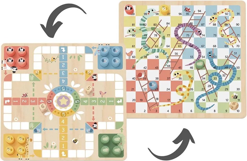 TookyToy Drevená stolová hra 2 v 1