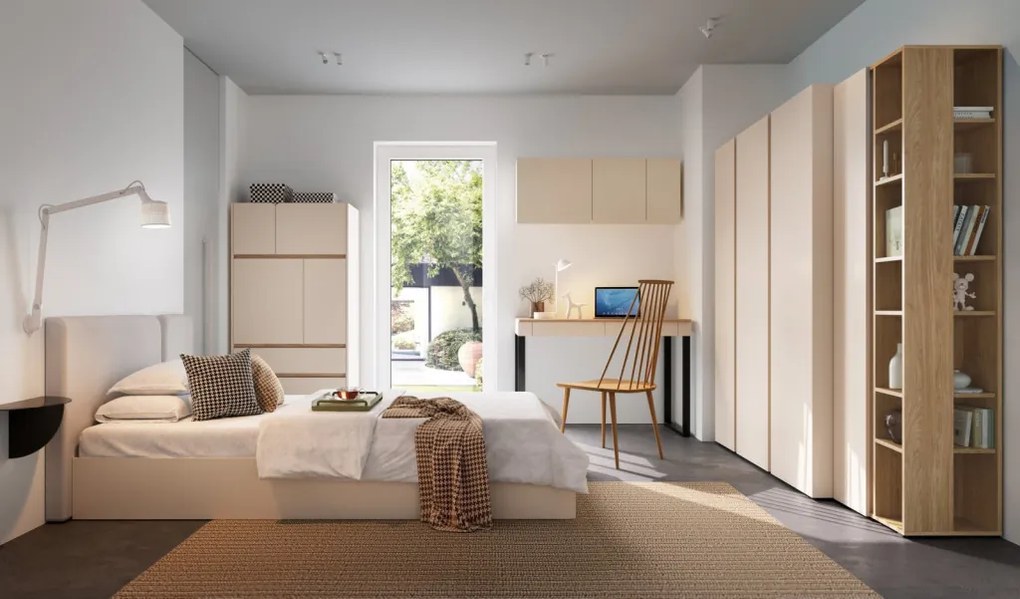 Posteľ Lucky 90x200 cm, béžová