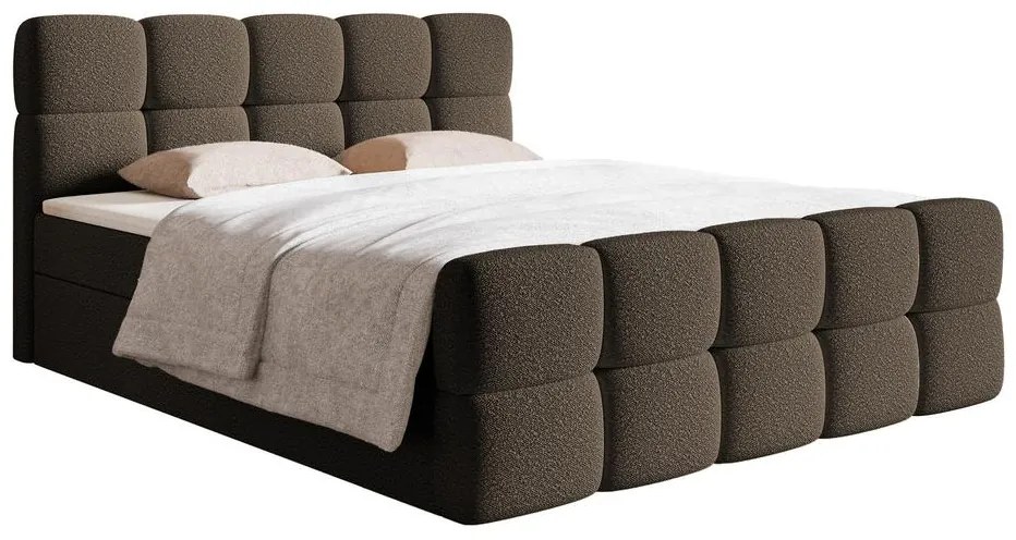 Manželská kontinentálna posteľ 160 cm Cirsten 160C (s roštom a matracom) (s úl. priestorom) (béžová). Vlastná spoľahlivá doprava až k Vám domov. 1100157