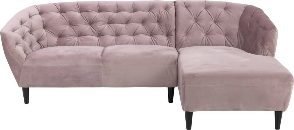 Luxusná sedacia súprava Nyree 222 cm pravá, svetlo ružová