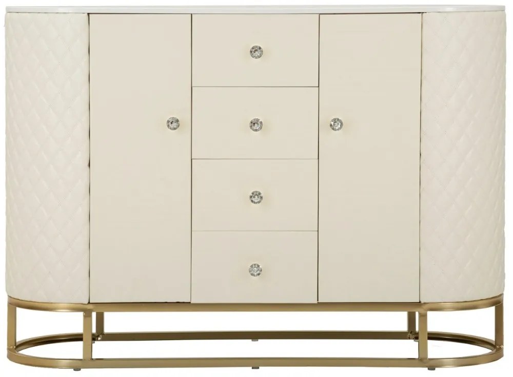 Dizajnová komoda Pembroke 120 cm biela