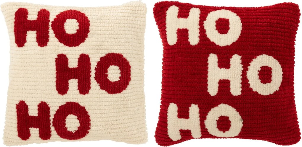 Sada 2ks vianočný vankúš HOHOHO červená a béžová – 45*45*15 cm
