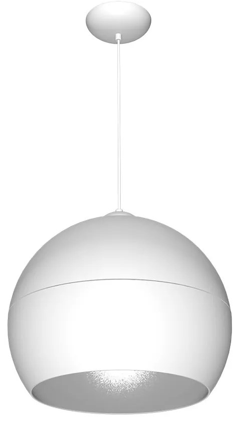Závesné svietidlo Lea, 1x biele kovové tienidlo, w