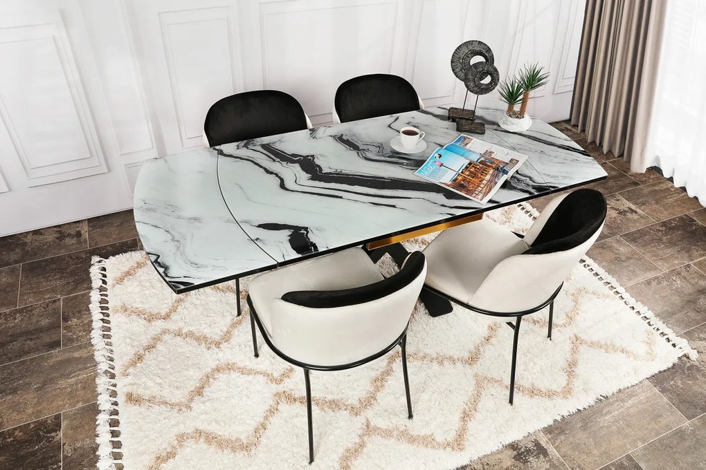 Sada jedálenských stoličiek Dore Black and Cream,2 ks