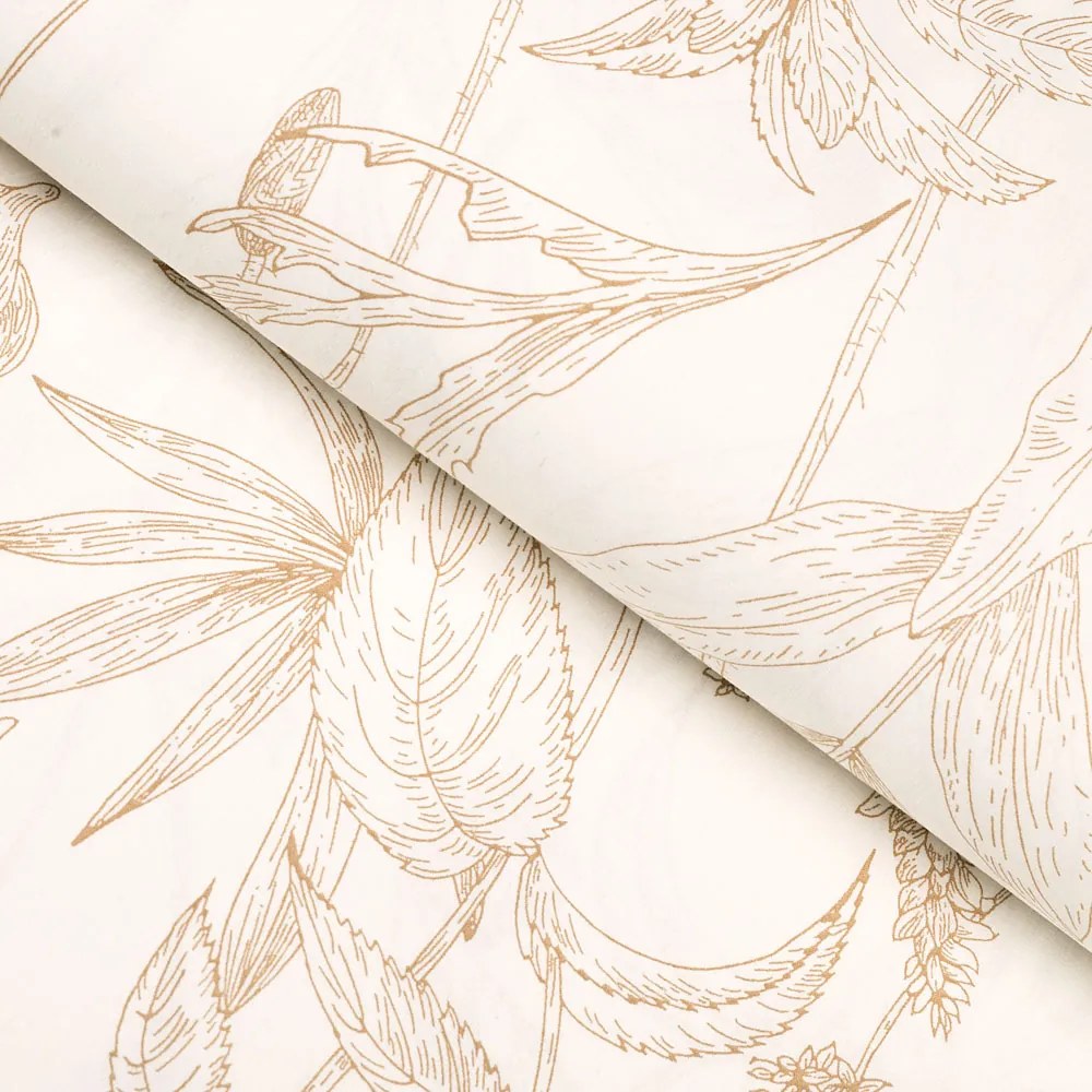 Biante Bavlnený obdĺžnikový obrus Sandra SA-425 Hnedé listy na smotanovom 100x140 cm