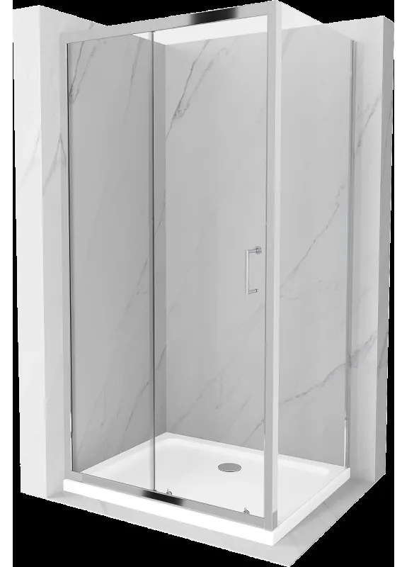 Mexen Apia sprchová kabína, posuvné dvere 110 x 90 cm, transparentnéné, chrómová + závesný bidet Flat - 840-110-090-01-00-4010