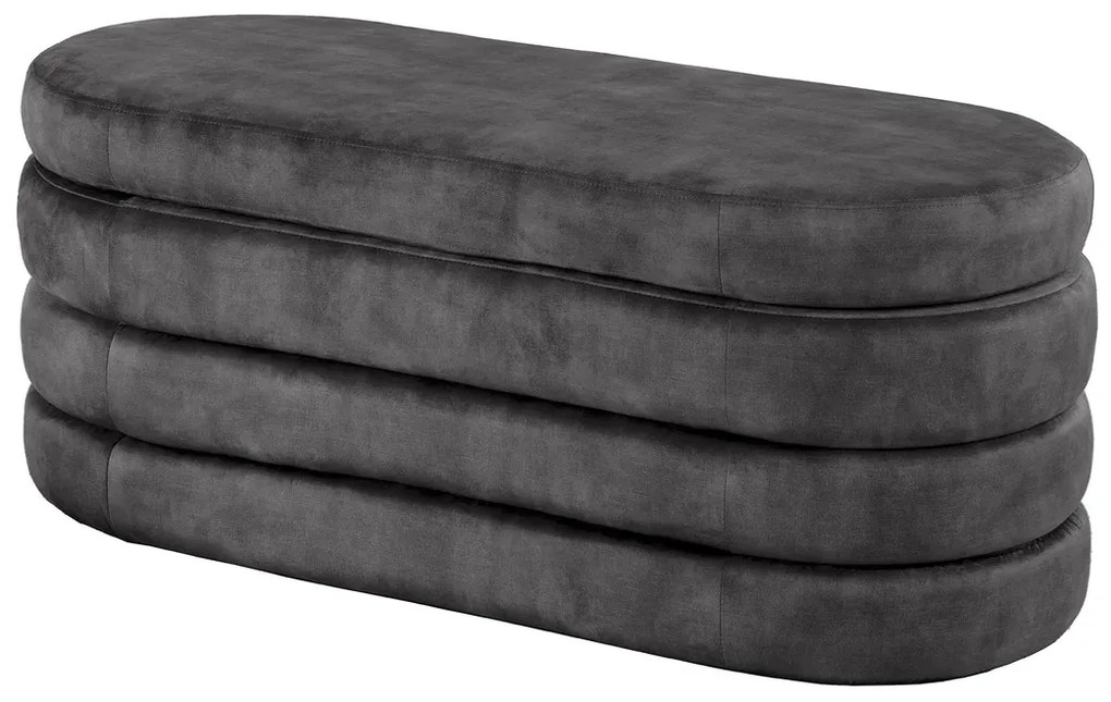 Dizajnová lavica s úložným priestorom GREY VELVET 115 cm – štýlový úložný box