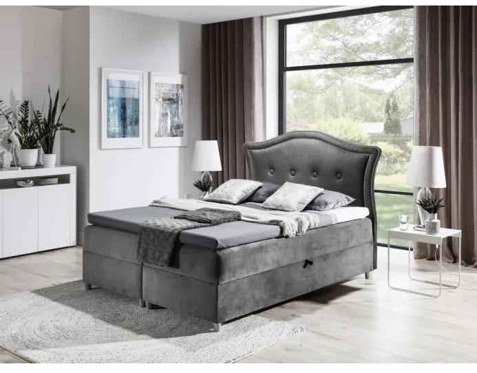Elegantná rustikálna posteľ Bradley 140x200, šedá