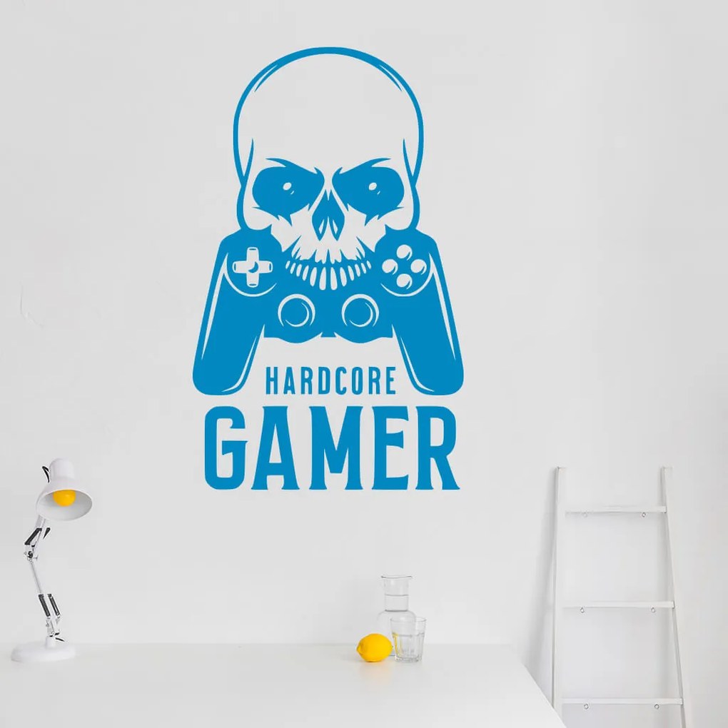 Veselá Stena Samolepka Hardcore Gamer Farba: zelená, Veľkosť: 60 x 36 cm