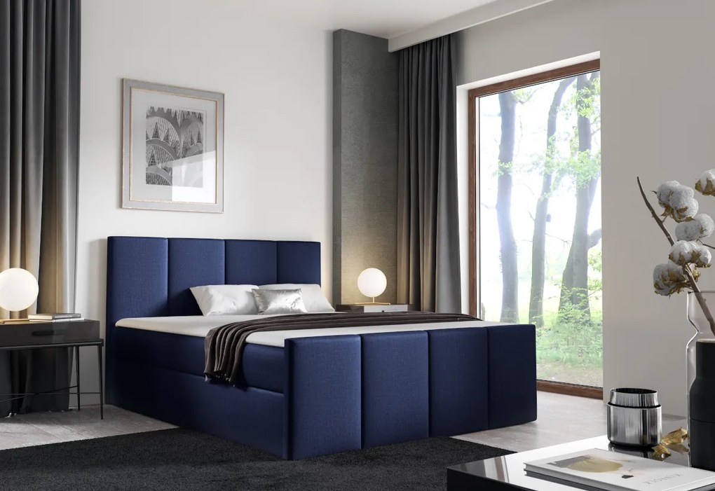 Čalúnená posteľ boxspring LAROS + topper, 120x200, madryt 920