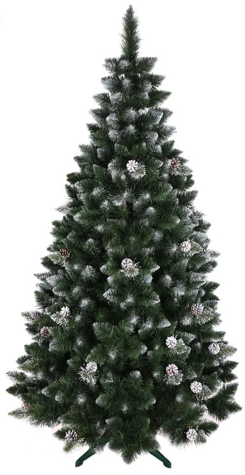 Vianočný stromček so šiškami a kryštálikmi 220 cm