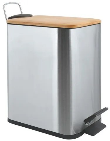 Spirella Spirella pedálový odpadkový kôš erik kartáčovaná nerez oceľ bambusové veko 5 l 10.22582